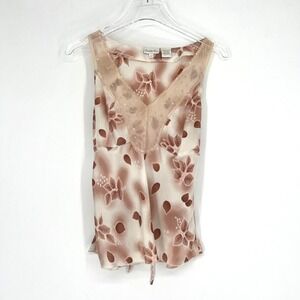 Vtg Charlotte Russe Top Womens L Y2K Pink Floral Mesh Babydoll Fairy Whimsical